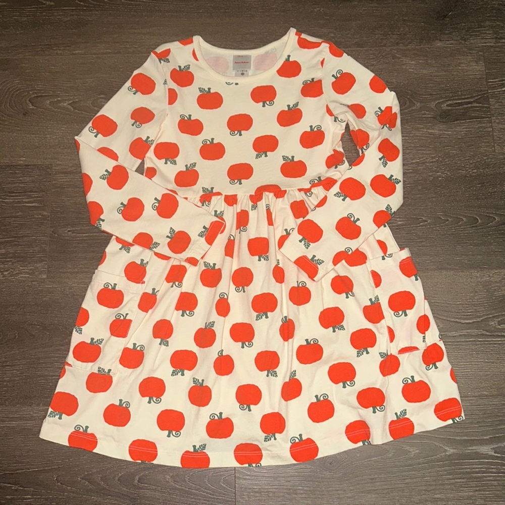 Hanna Anderson pumpkin dress with pockets, size 8 🎃